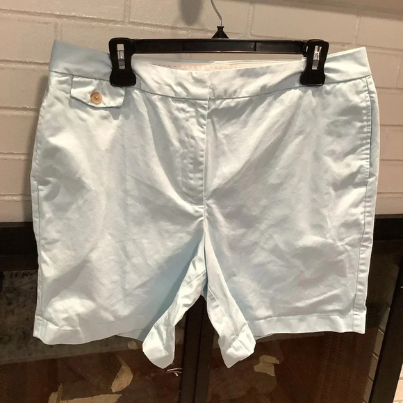 #184 Lands End Light Blue Pocket Chino Shorts Size 12 - Picture 1 of 6